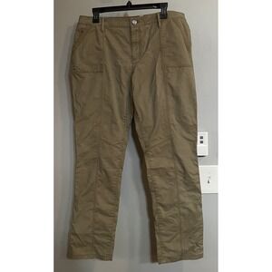 LL Bean Pants Washed‎ Utility Canvas Hiking Outdoor Cotton Stretch Womens 14 New